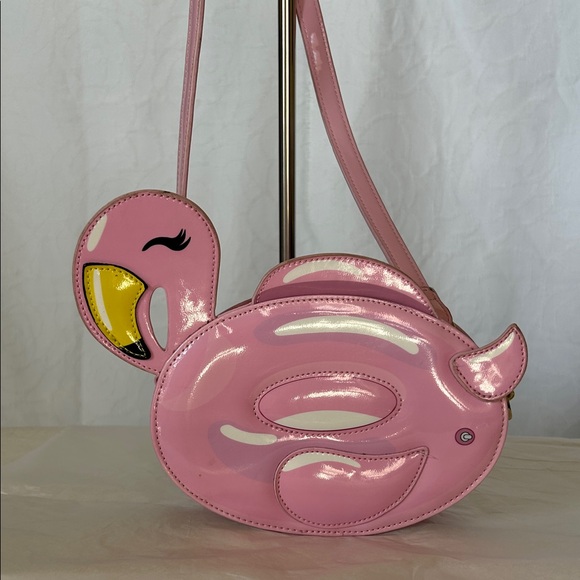 BETSY JOHNSON Pink Flamingo Crossbody Bag. - Picture 3 of 11